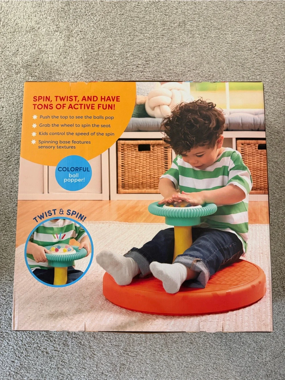 Battat Twist & Spin Ball Popper Toy - Red and Teal